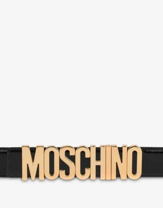 Logo Lettering calfskin belt