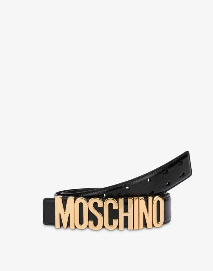 Logo Lettering calfskin belt