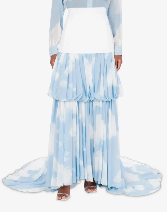 Long skirt with “In the Cloud” print
