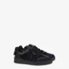 Mesh, calfskin and suede trainers