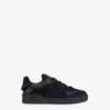 Mesh, calfskin and suede trainers