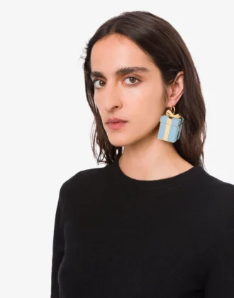 Metal dangle earrings
