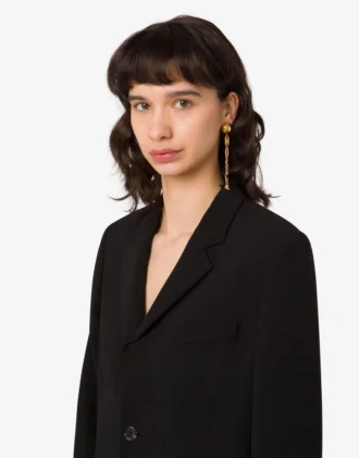 Metal drop earrings