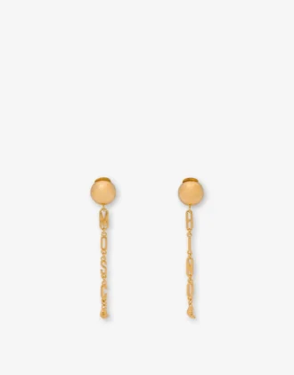 Metal drop earrings