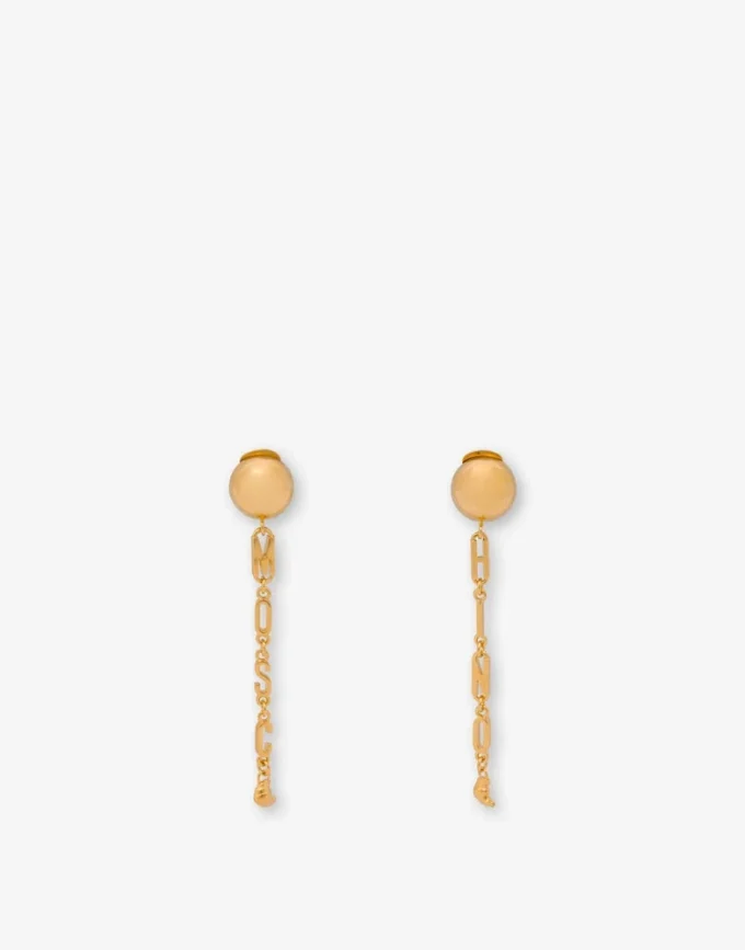 Metal drop earrings