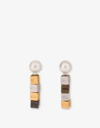 Metal drop earrings
