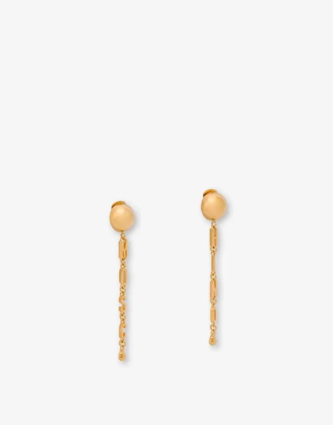 Metal drop earrings