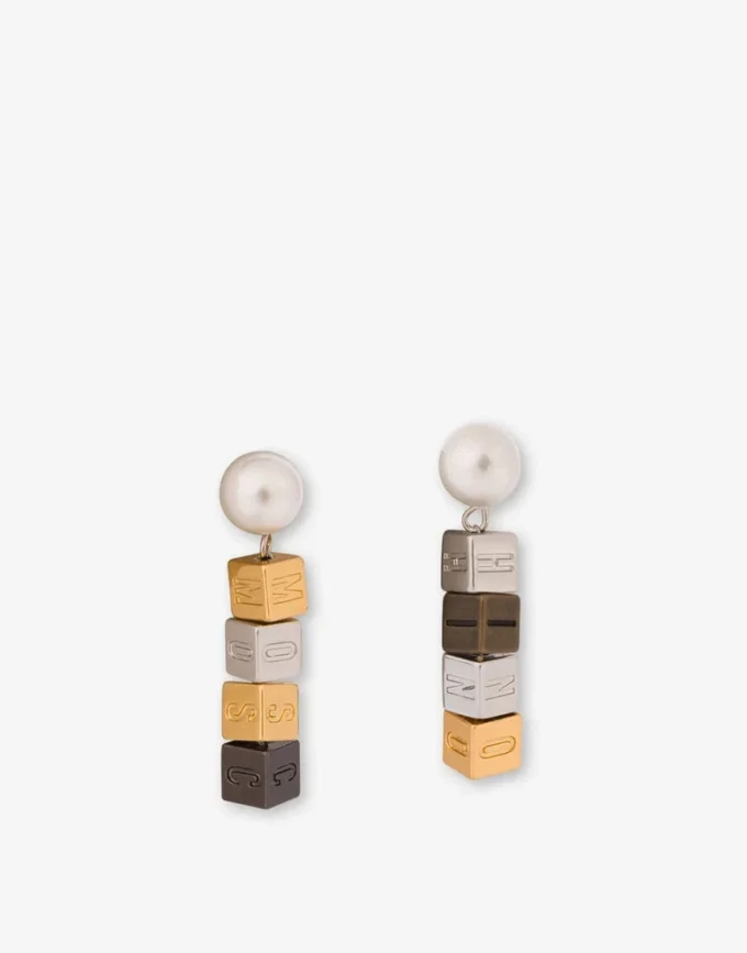 Metal drop earrings