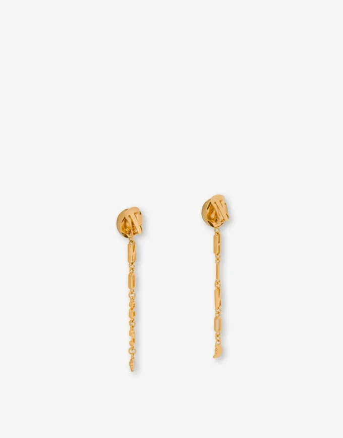 Metal drop earrings