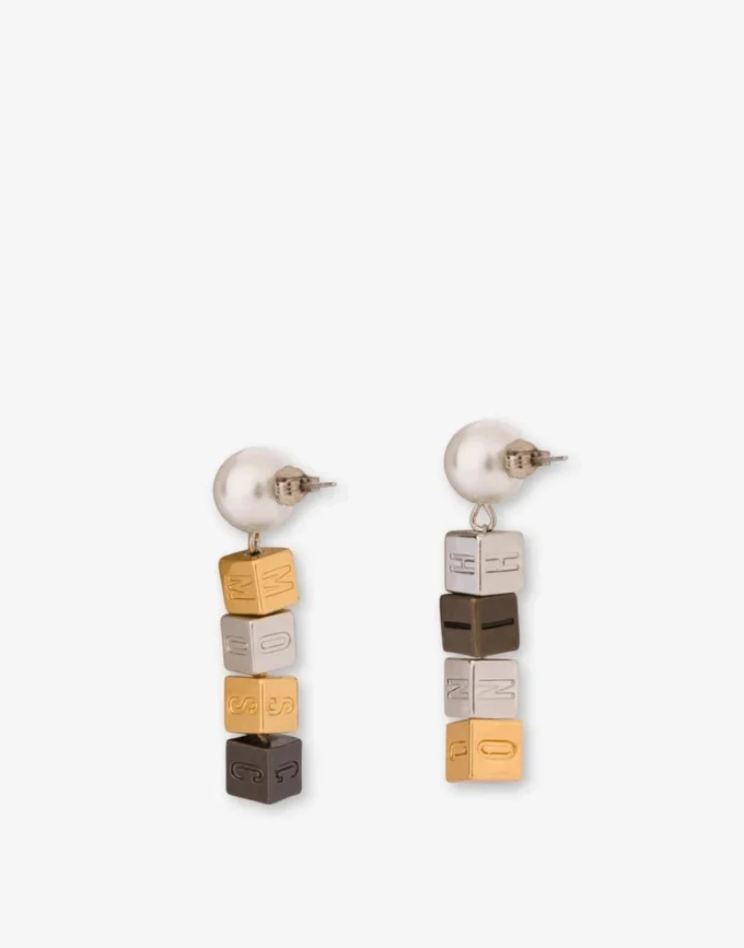 Metal drop earrings