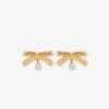 Metal earrings with pearl
