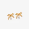 Metal earrings with pearl