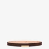 Metal Plaque calfskin belt