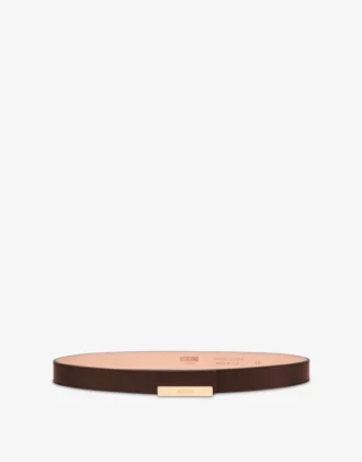Metal Plaque calfskin belt