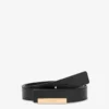 Metal Plaque calfskin belt