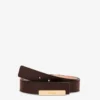 Metal Plaque calfskin belt