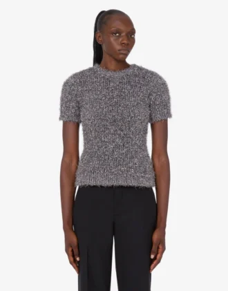 Metallic effect fabric sweater