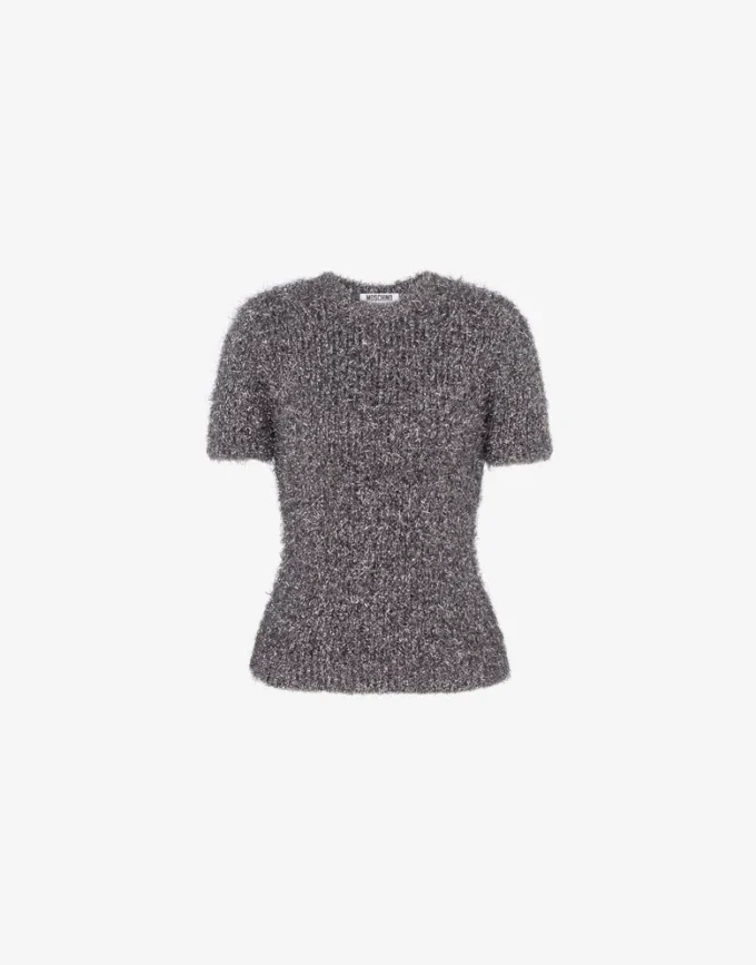 Metallic effect fabric sweater