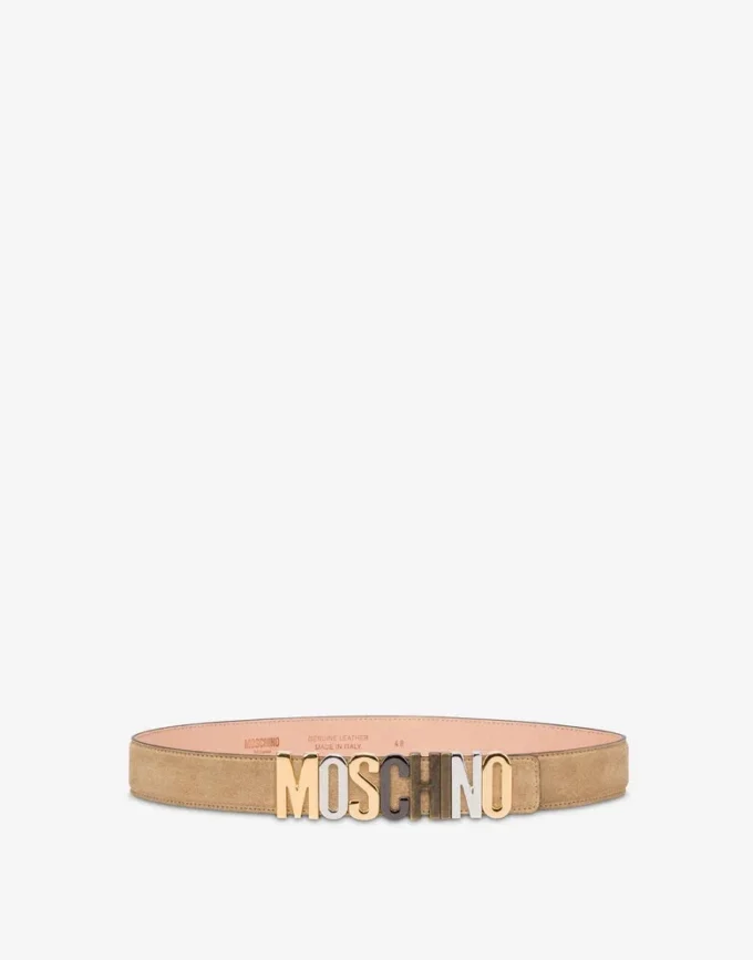 Mixed Lettering Logo calfskin belt
