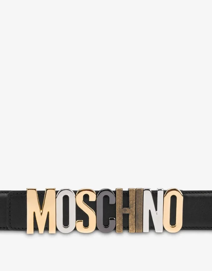 Mixed Lettering Logo calfskin belt