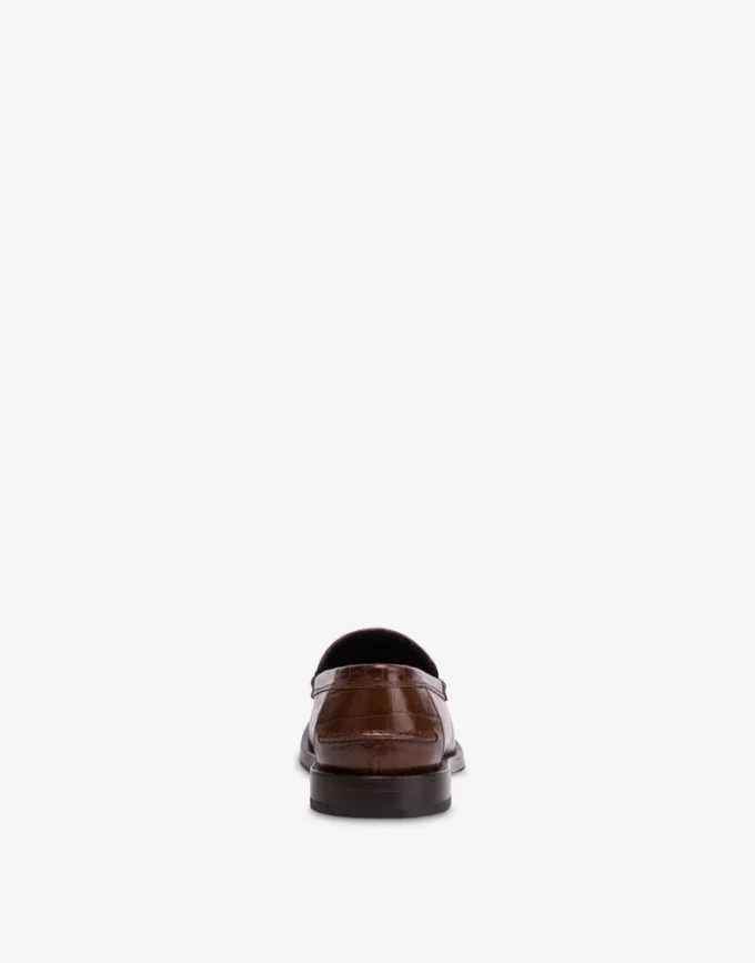 Moccasins in croc-print calfskin Moccasins in croc-print calfskin