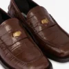 Moccasins in croc-print calfskin Moccasins in croc-print calfskin
