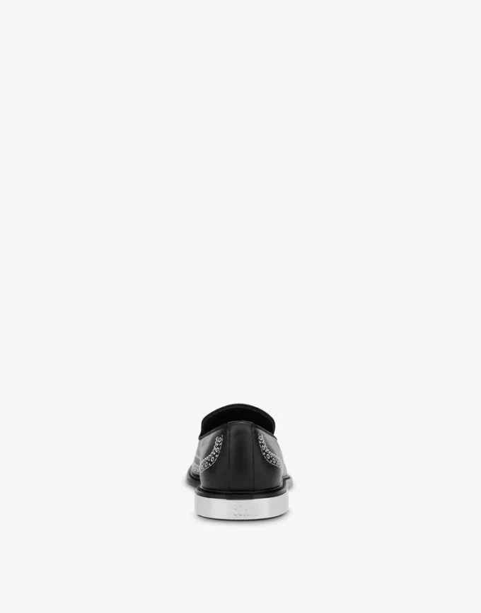 Moccasins in printed calfskin
