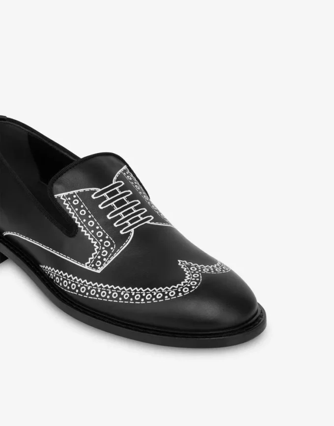 Moccasins in printed calfskin