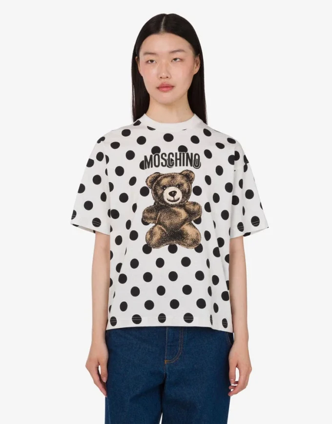 Moschino Teddy Bear printed organic cotton jersey T-shirt