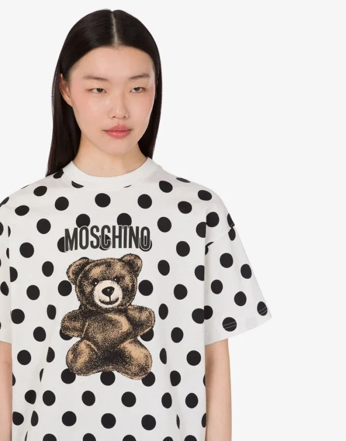 Moschino Teddy Bear printed organic cotton jersey T-shirt