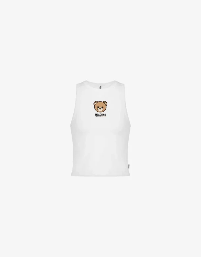 Moschino Teddy Bear stretch cotton jersey top