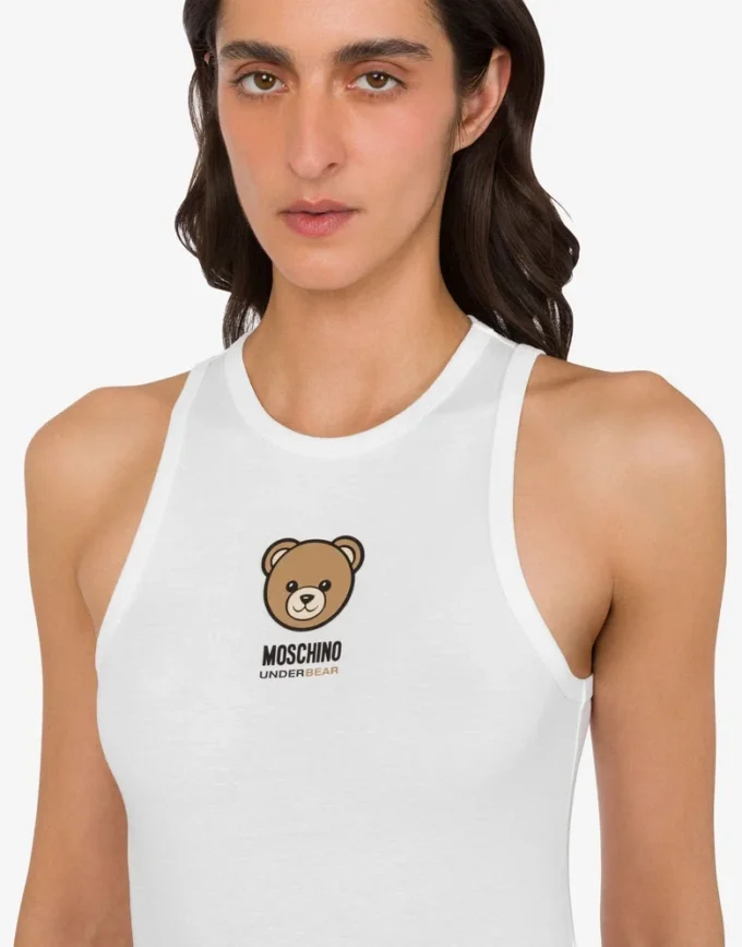 Moschino Teddy Bear stretch cotton jersey top