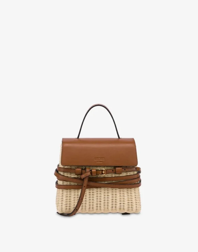 Moschino Tie Me bag in rattan Small Moschino Tie Me bag in rattan Small