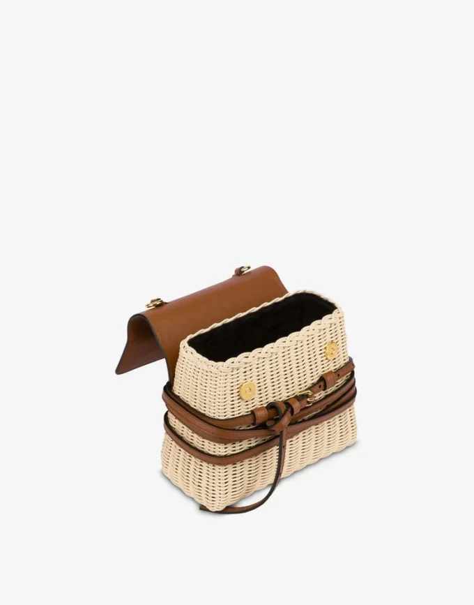 Moschino Tie Me bag in rattan Small Moschino Tie Me bag in rattan Small