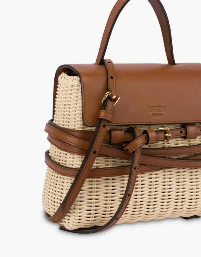 Moschino Tie Me bag in rattan Small Moschino Tie Me bag in rattan Small