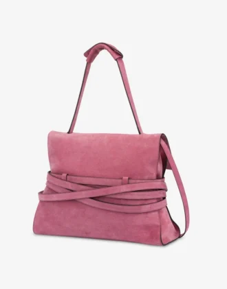 Moschino Tie Me bag in suede Medium