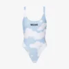 One-piece swimsuit Clouds and Check