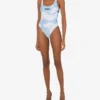 One-piece swimsuit Clouds and Check