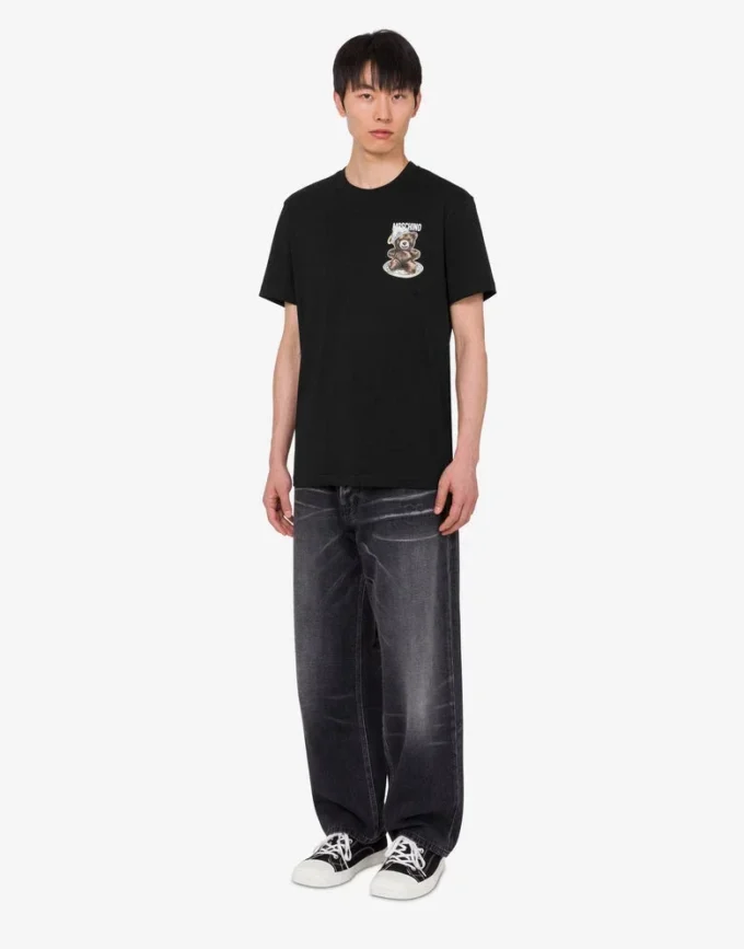 Organic cotton jersey polo shirt Moschino Teddy Bear