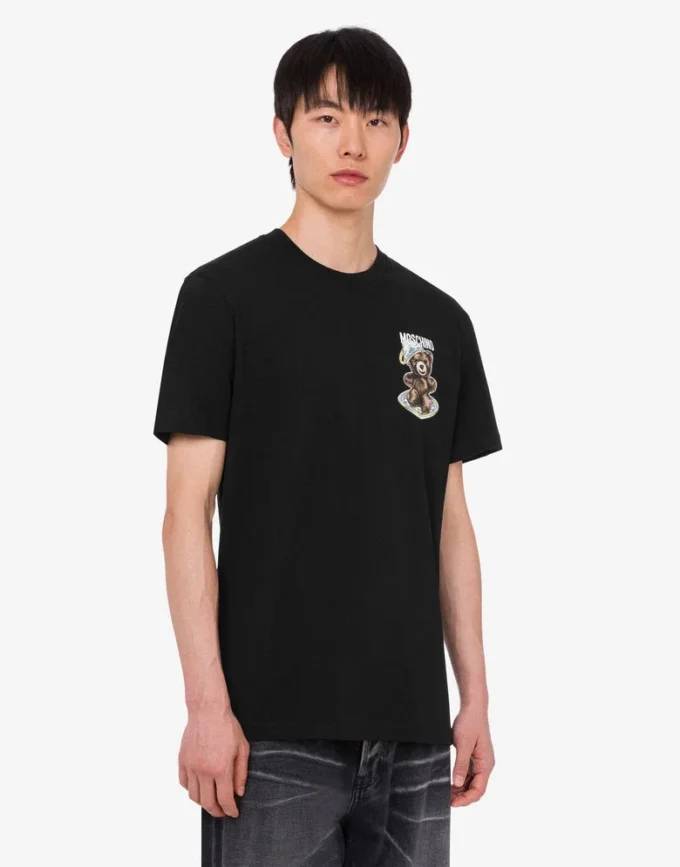 Organic cotton jersey polo shirt Moschino Teddy Bear
