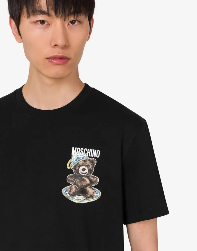 Organic cotton jersey polo shirt Moschino Teddy Bear