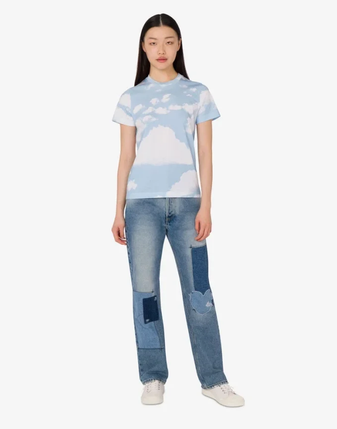 Organic cotton jersey T-shirt Archive Clouds