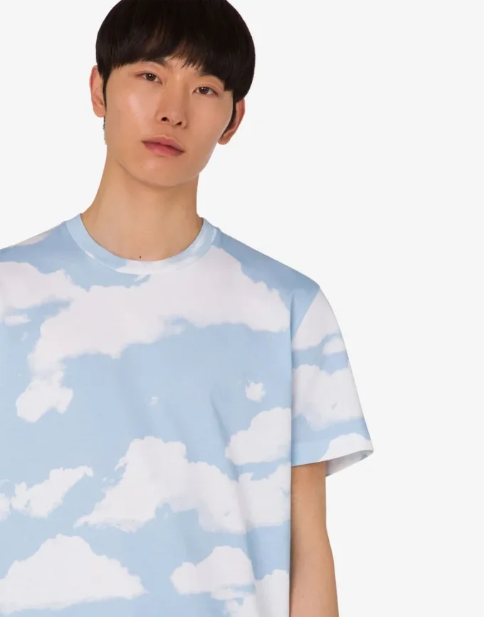 Organic cotton jersey T-shirt Archive Clouds