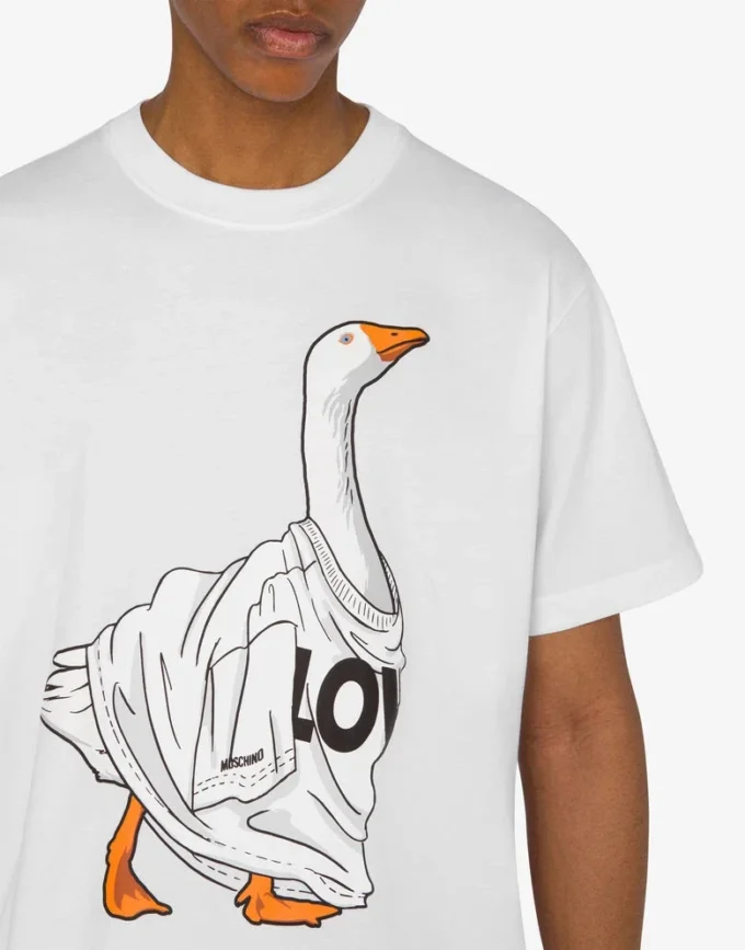 Organic cotton jersey T-shirt Goose