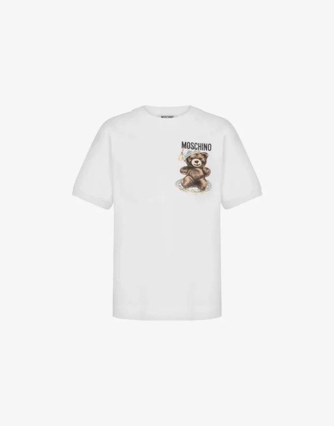Organic cotton jersey T-shirt Moschino Teddy Bear