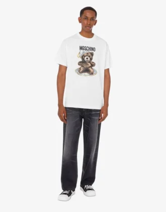Organic cotton jersey T-shirt Moschino Teddy Bear