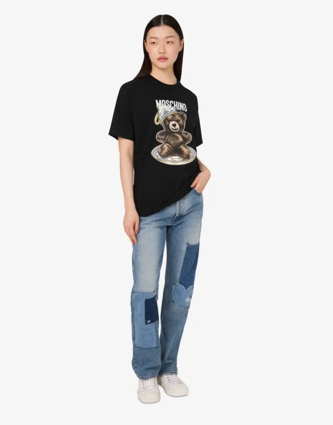 Organic cotton jersey T-shirt Moschino Teddy Bear