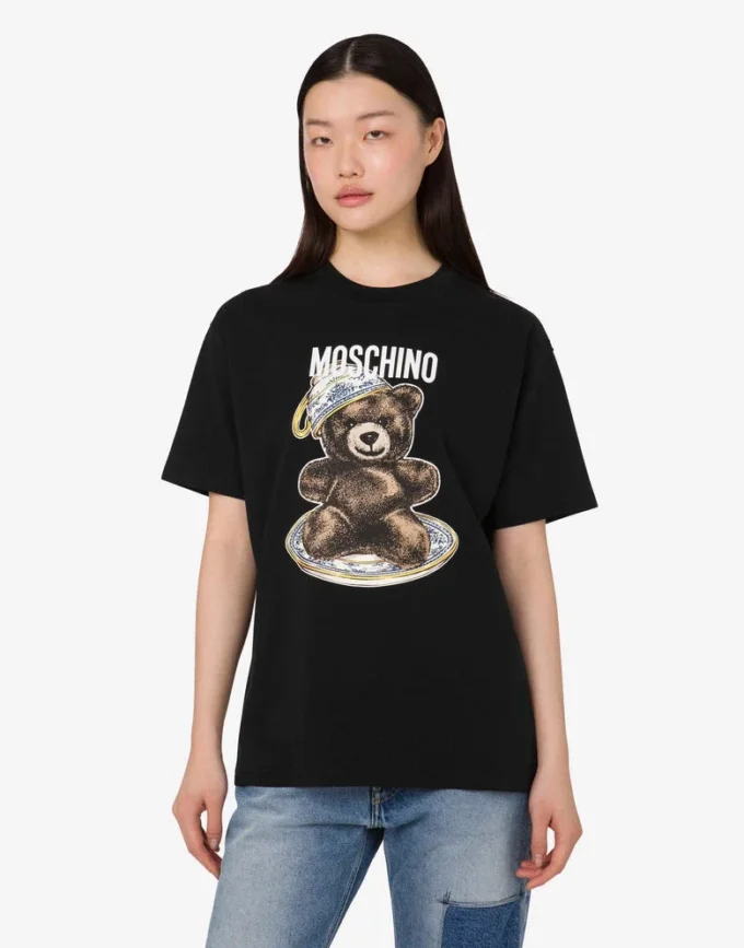 Organic cotton jersey T-shirt Moschino Teddy Bear