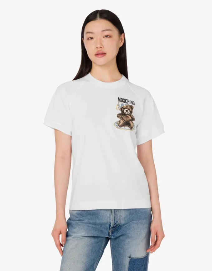 Organic cotton jersey T-shirt Moschino Teddy Bear