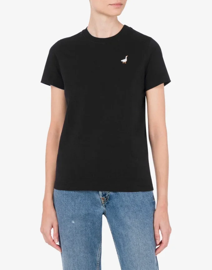 Organic Jersey T-shirt Goose Embroidery